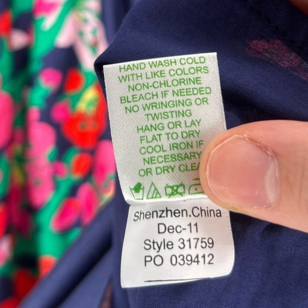 Lilly Pulitzer Lottie Strapless Fit & Flare Dress Navy Cherry Mine Floral Size 8 - Picture 11 of 15